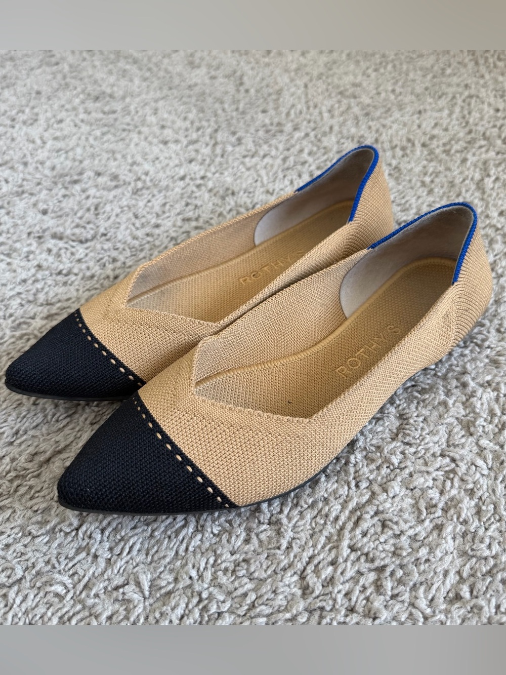 Rothys Dune Cap Toe Pointed Flats
